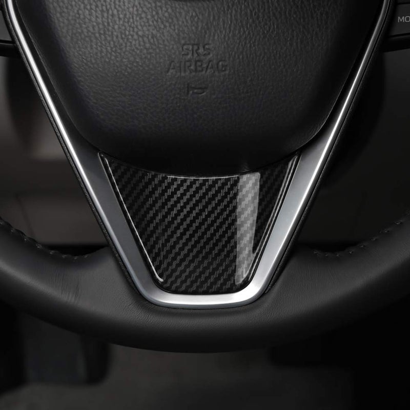 CKE Compatible with Toyota Camry Accessories 2024 2023 2022 2021 2020 2019 2018 for Avalon Accessories 2022-2019 Car Center Console Steering Wheel Button Cover Trims -Carbon Fiber Style - Image 4